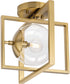 Atwell 10" 1-Light Mid-Century Modern Clear Glass Semi-Flush Mount Light Brushed Bronze