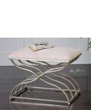 20"H Shea Satin Nickel Small Bench
