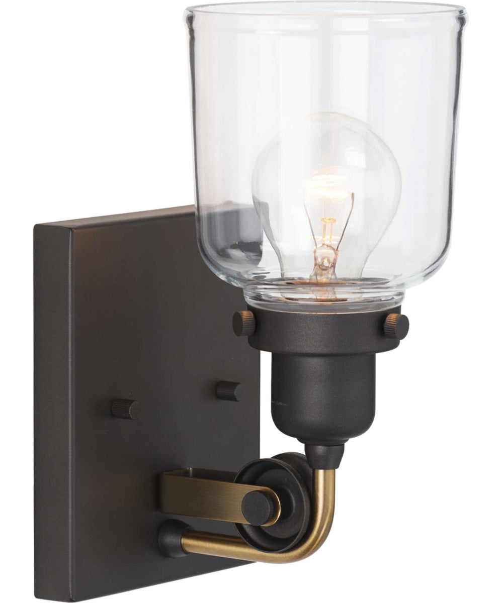 Rushton 1-Light Clear Glass Farmhouse Bath Vanity Light Graphite