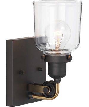 Rushton 1-Light Clear Glass Farmhouse Bath Vanity Light Graphite