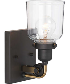 Rushton 1-Light Clear Glass Farmhouse Bath Vanity Light Graphite