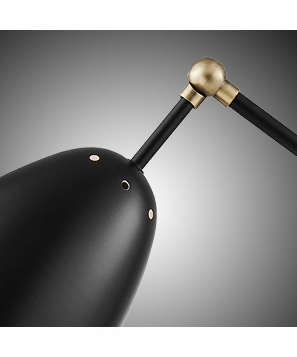 Tanko 1-Light Metal Table Lamp Antique Brass/Black With Usb Charging And Outlet