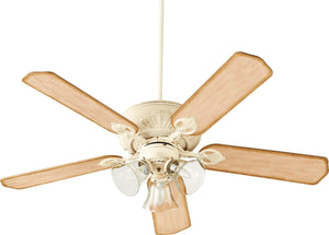 52"W Chateaux Uni-Pack 3-Light Ceiling Fan Persian White/Clear/Seeded