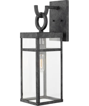 Porter 1-Light LED Medium Outdoor Wall Mount Lantern in Aged Zinc