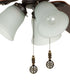 Classic 4 Blessings Asian Ceiling Fan Pull, 2.25"h with 12" Antiqued Brass Chain