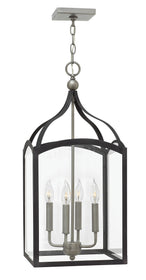 12"W Clarendon 4-Light Single Tier Foyer in Aged Zinc