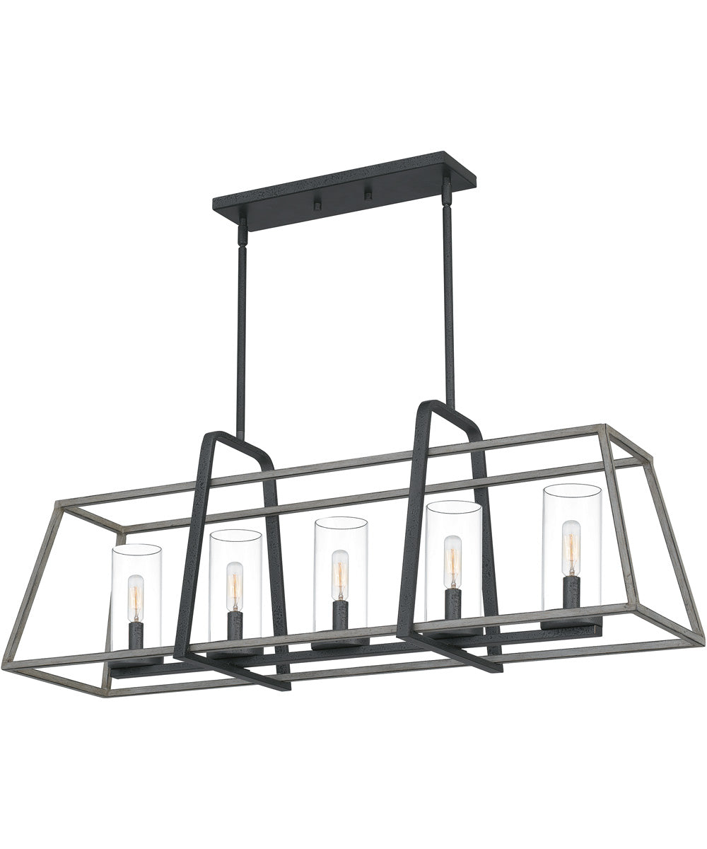 Lincoln 5-light Island Light Distressed Iron