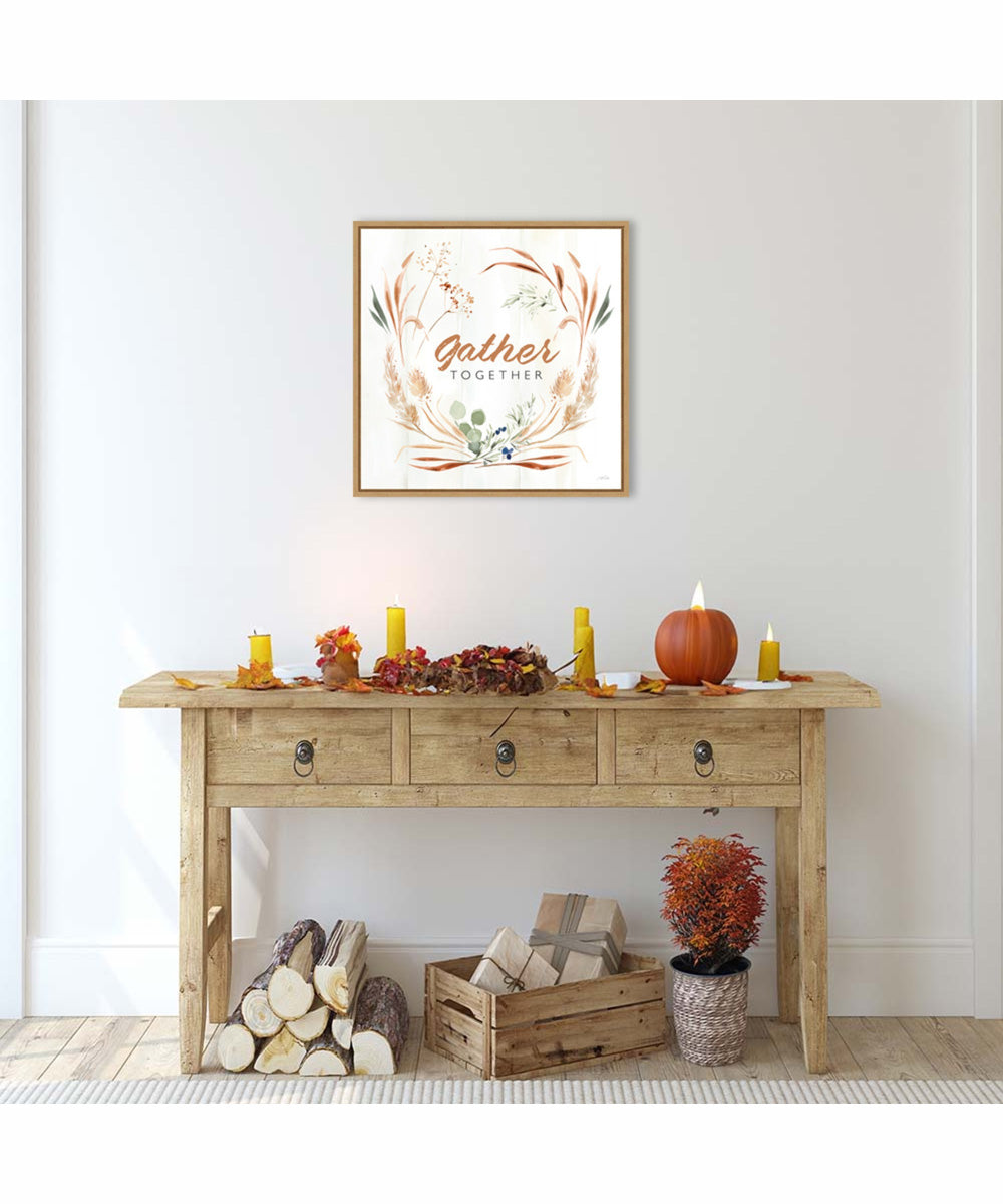 Framed Autumn Ramble V Together by Katrina Pete Canvas Wall Art Print (22  W x 22  H), Sylvie Maple Frame