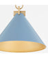 1-light Pendant Blue w/ Aged Brass