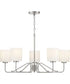 Tobin 5-Light Etched White Glass Modern Chandelier Light Brushed Nickel