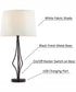 Yaella 1-Light 3Pcs Floor & Table Lamp Set D. Bronze/Fabric