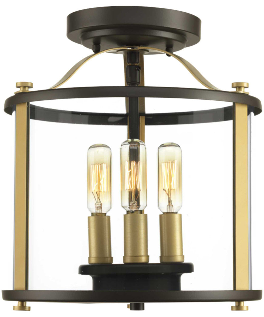 Squire 3-Light Semi-Flush Convertible Antique Bronze