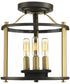 Squire 3-Light Semi-Flush Convertible Antique Bronze