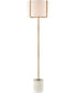 Trussed Floor Lamp White Terazzo/Gold/a Pure White Linen Shade