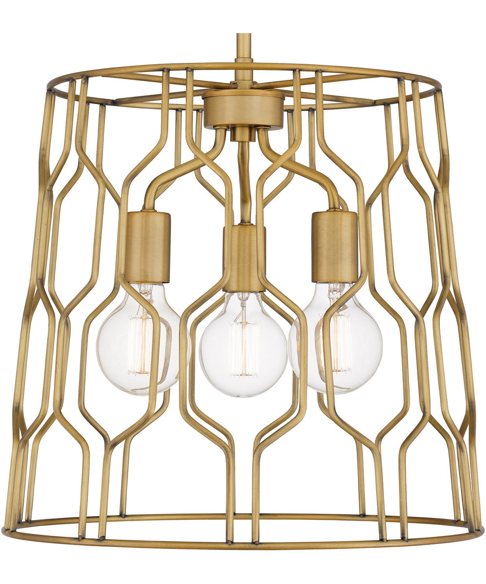 Rellie 3-light Pendant Aged Brass