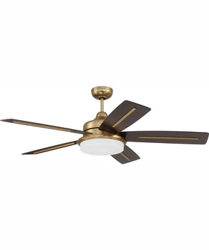 54" Drew 1-Light Fan Satin Brass