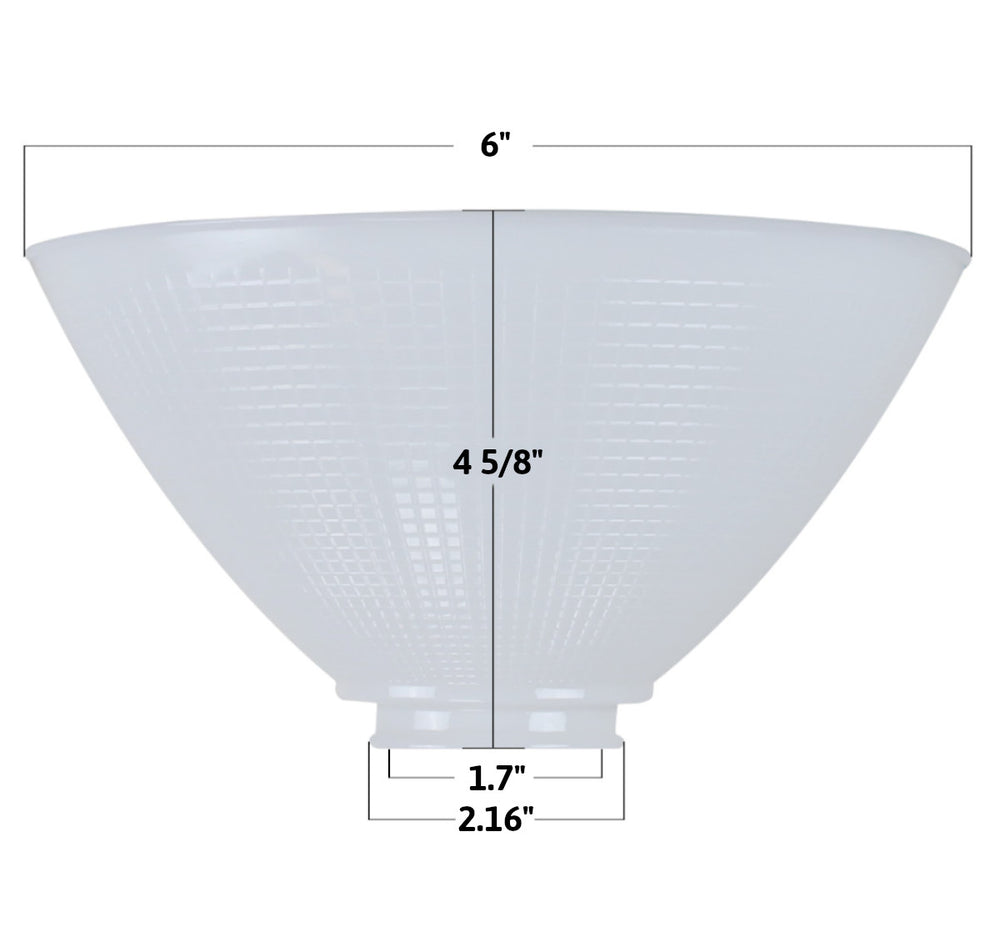 6 Inch Diameter Milky White Reflector-Type IES Replacement Glass Shade for Stiffel