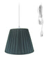 18"W 1-Light Plug-In Swag Pendant Lamp Black