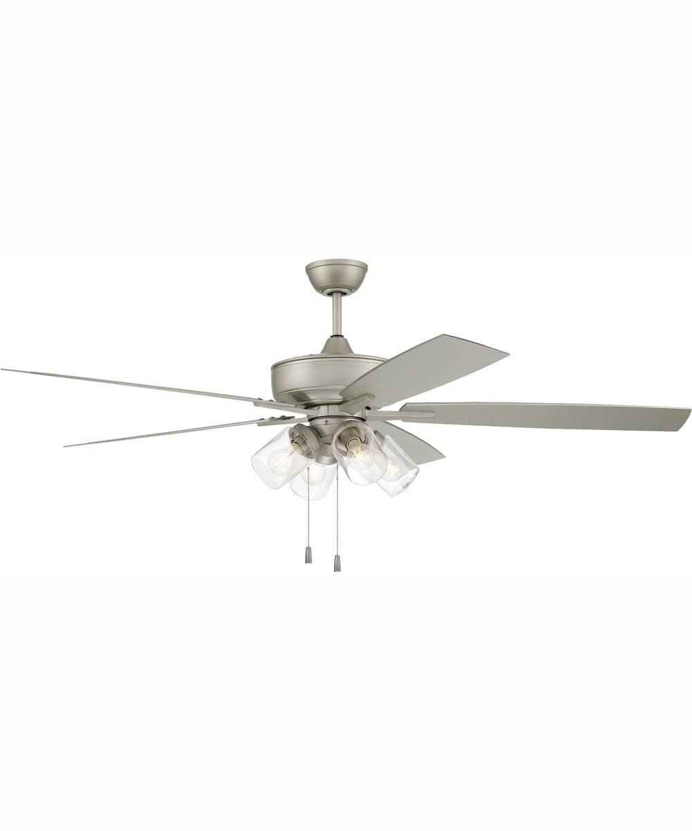 60" Outdoor Super Pro 104 4-Light Indoor/Outdoor Ceiling Fan Painted Nickel