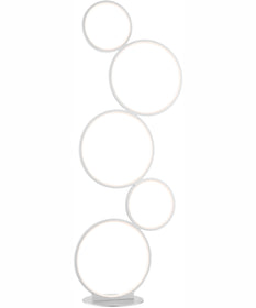 Fedora Led Floor Lamp 5 Rings/White