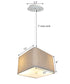 12" W 2 Light Pendant Rounded Corner Square Oatmeal Drum Shade with Diffuser, White Cord
