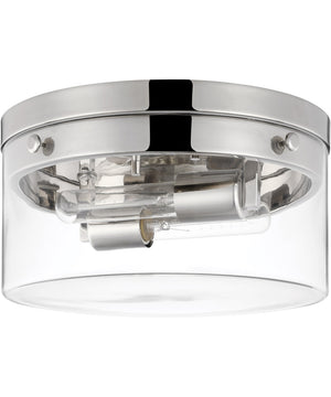 Intersection 2-Light Close-to-Ceiling Polished Nickel