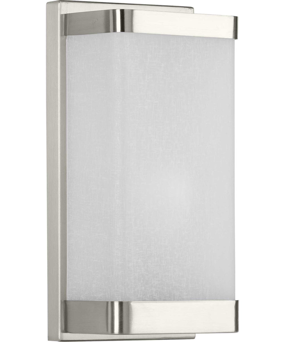 1-Light Linen Glass Wall Sconce Brushed Nickel