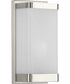1-Light Linen Glass Wall Sconce Brushed Nickel