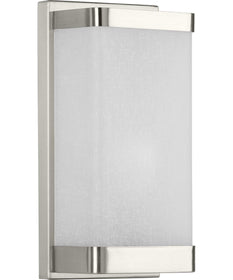 1-Light Linen Glass Wall Sconce Brushed Nickel