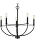Leyden 5-Light Farmhouse Style Chandelier Matte Black