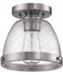 Lodie 1-Light Flushmount Brushed Polished Nickel