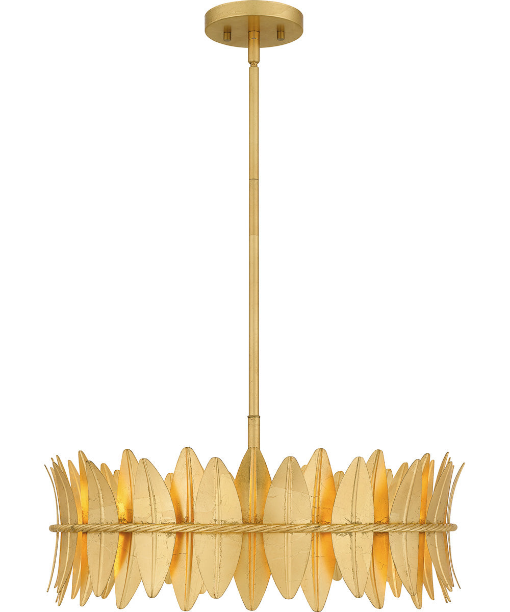 Liza 4-light Pendant Gold Leaf