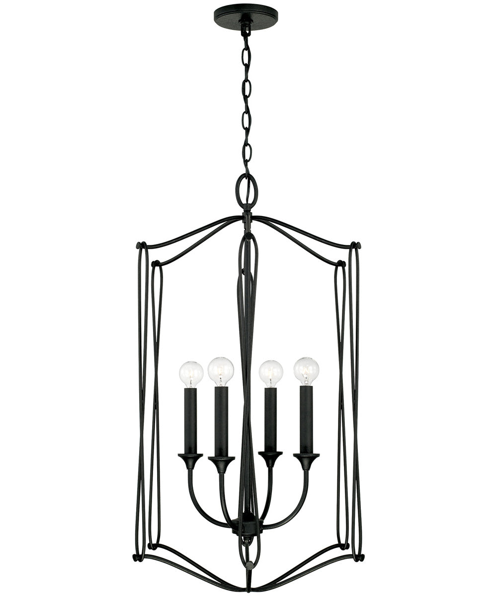 Bentley 4-Light Foyer Black Iron