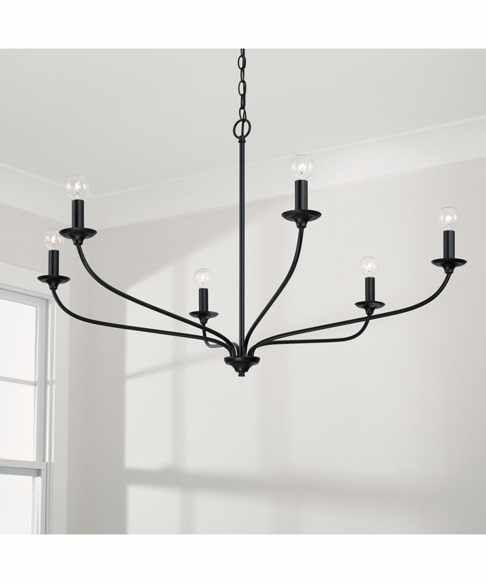 Dolan 6-Light Chandelier Matte Black