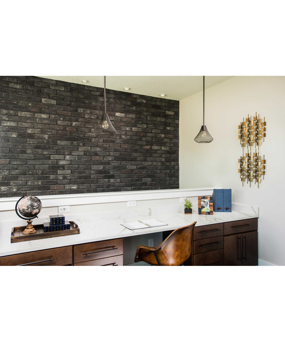 Mesh 1-Light Farmhouse Pendant Light Antique Bronze