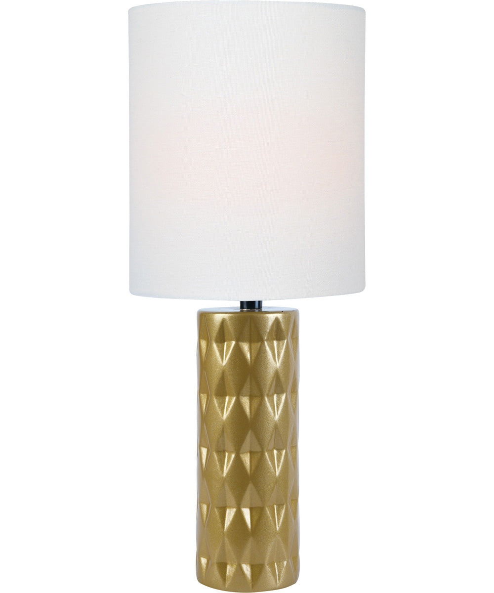 Delta 1-Light Table Lamp Gold Ceramichrome/ White Linen Shade