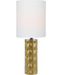Delta 1-Light Table Lamp Gold Ceramichrome/ White Linen Shade