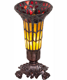 8" High Stained Glass Pond Lily Victorian Accent Lamp