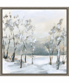 Framed Snowy Winter Trees by Katrina Pete Canvas Wall Art Print (22  W x 22  H), Sylvie Greywash Frame