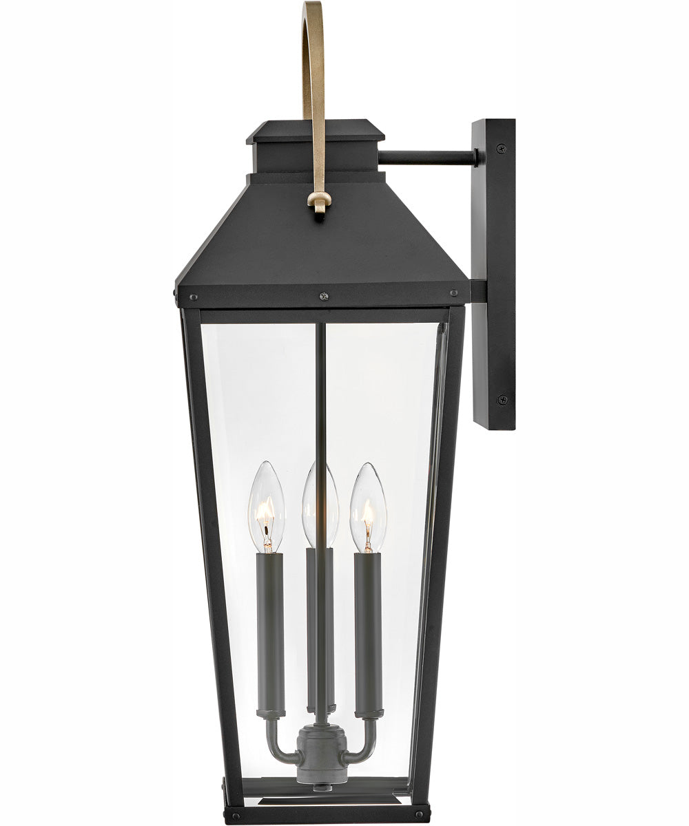 Dawson 3-Light Large Wall Mount Lantern in Black