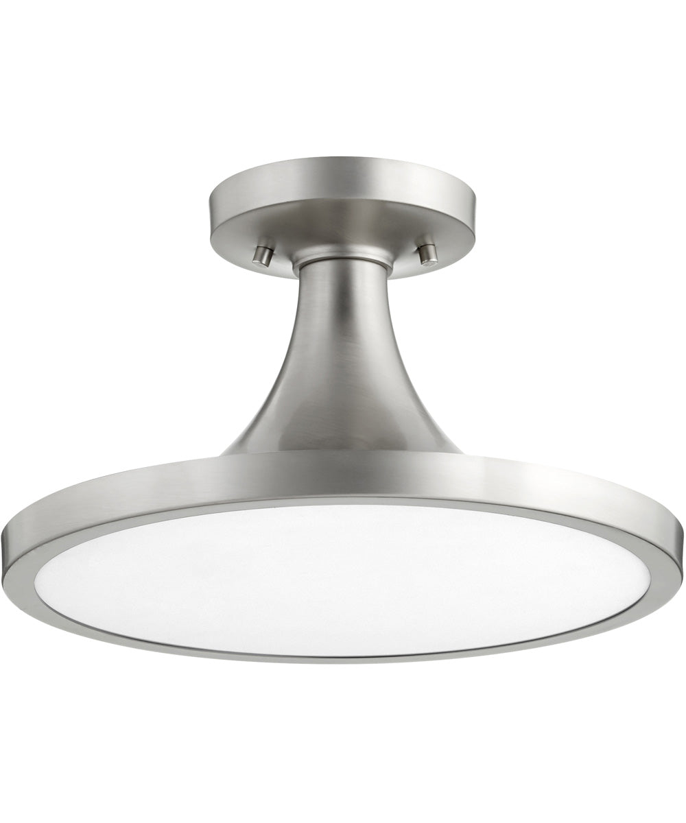 15"W 1-light Ceiling Flush Mount Satin Nickel