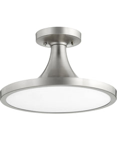 15"W 1-light Ceiling Flush Mount Satin Nickel