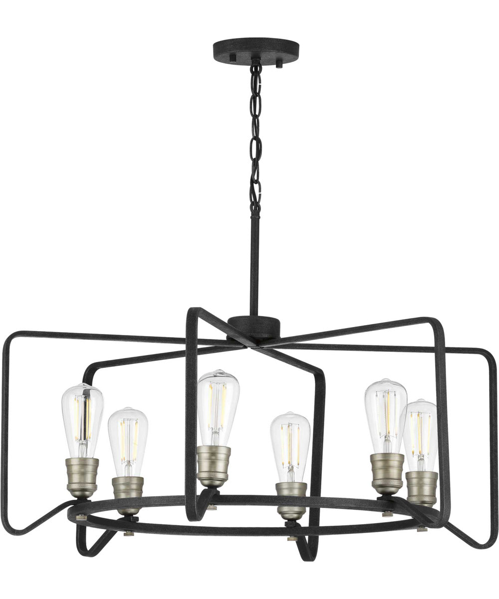 Foster 6-Light Farmhouse Chandelier Light Gilded Iron
