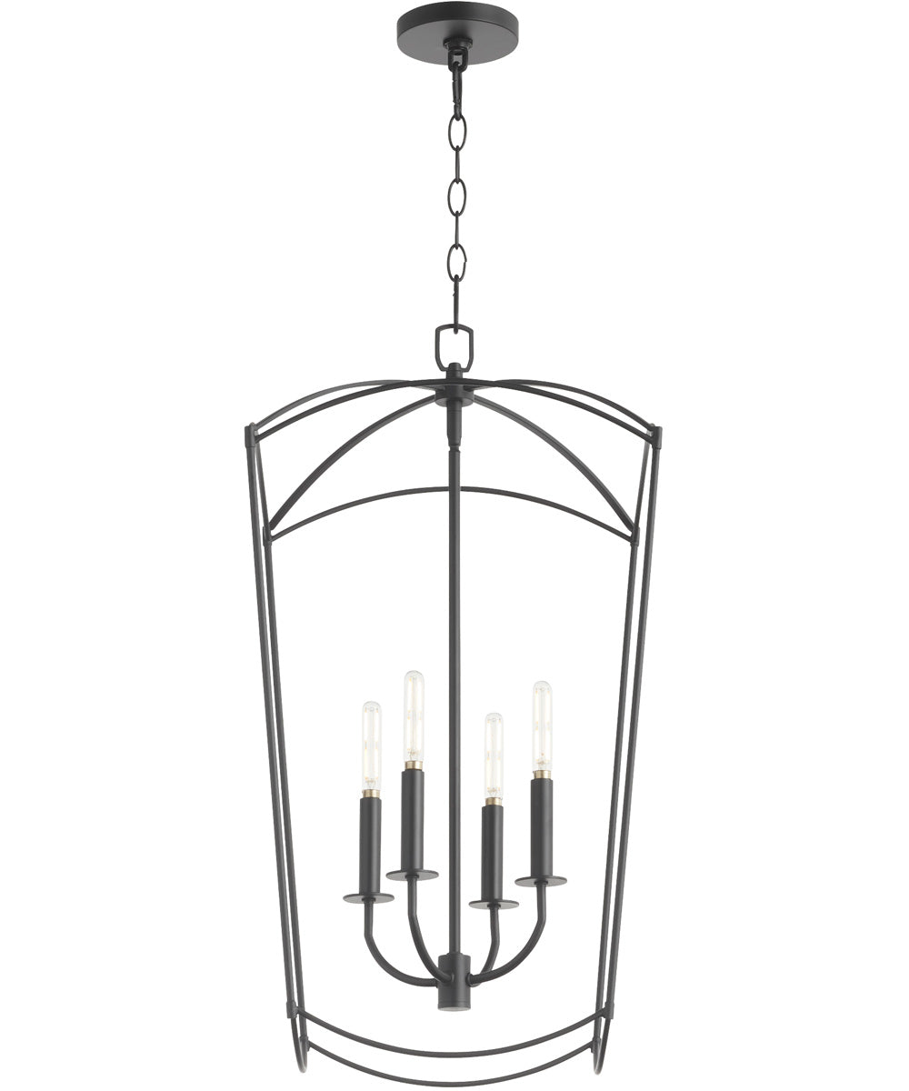 Mantle 4-light Entry Foyer Hall Chandelier Matte Black