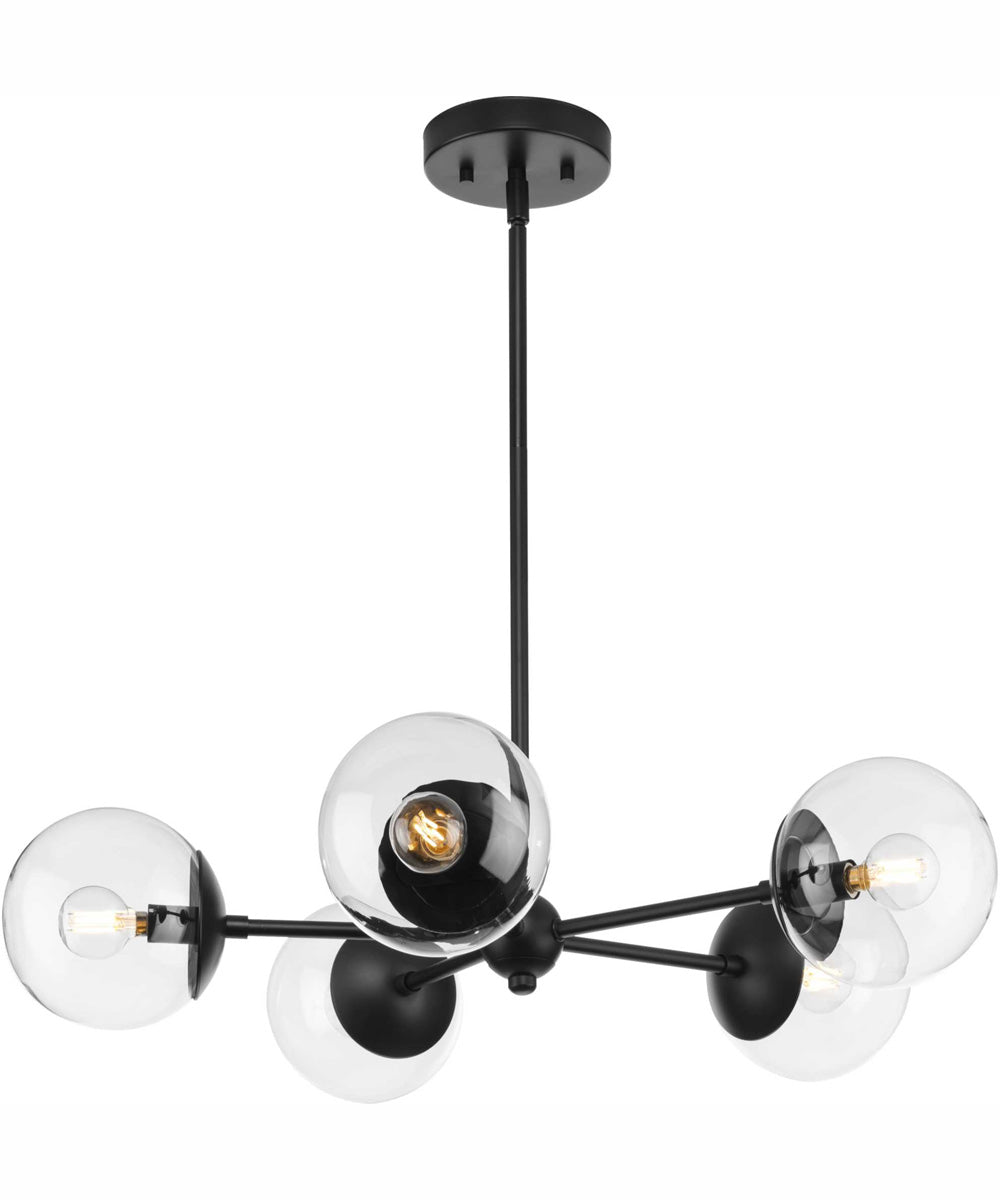 Atwell 5-Light Mid-Century Modern Chandelier Matte Black