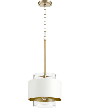 11"W 1-light Pendant Aged Brass w/ Studio White