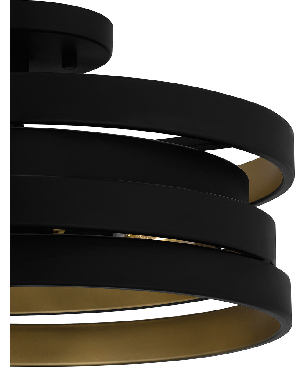 Quoizel Semi-Flush Mount Medium 3-light Semi Flush Mount Matte Black