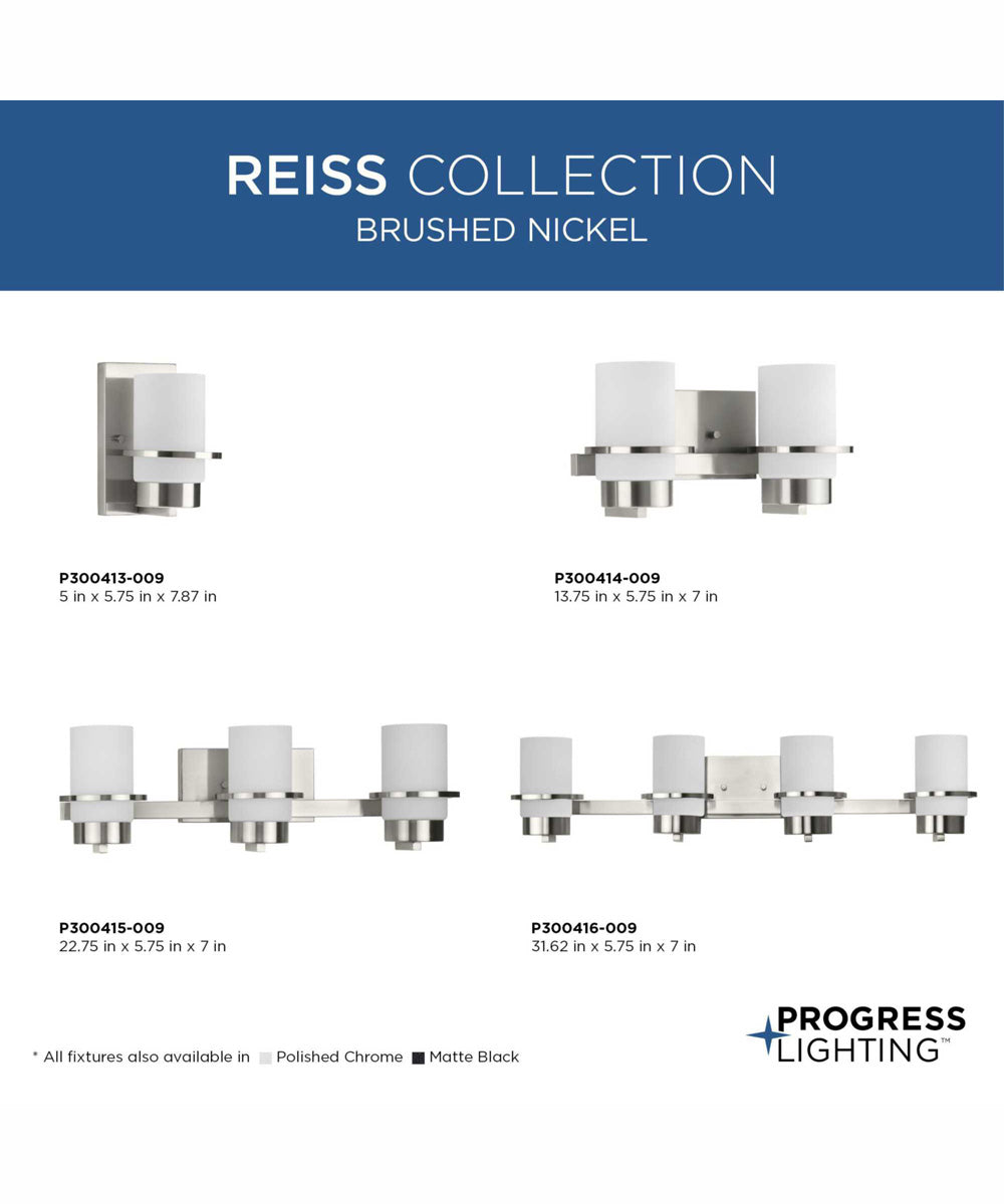 Reiss 1-Light Modern Farmhouse Vanity Light Brushed Nickel