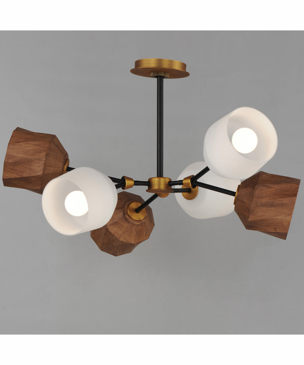 Akimbo 6-Light Pendant W LED Bulbs Dark Bronze/Antique Brass