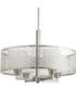 Mingle 4-Light Etched Parchment Glass Global Pendant Light Brushed Nickel